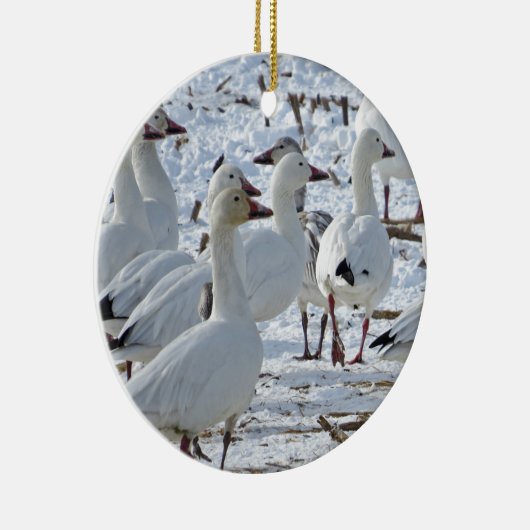 とうもろこし畑(冬)のより素晴らしいハクガン セラミックオーナメント (右)