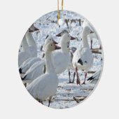 とうもろこし畑(冬)のより素晴らしいハクガン セラミックオーナメント (左)