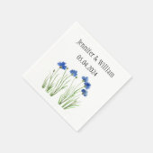 とうもろこし花素朴水色結婚青 スタンダードカクテルナプキン (角)