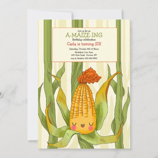 とうもろこし迷路の招待状 招待状 (正面)