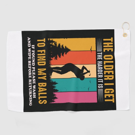 ～とおもしろいいう失った古いゴルフボールことわざ ゴルフタオル (横)