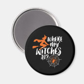 とおもしろいし不気味て私の魔女が向かうハロウィーン マグネット (正面/裏面)