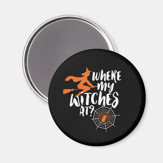 とおもしろいし不気味て私の魔女が向かうハロウィーン マグネット (正面/裏面)