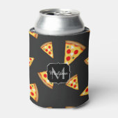 とおもしろいのピザクールスライスは、モノグラムをパターン化する 缶クーラー (缶正面)