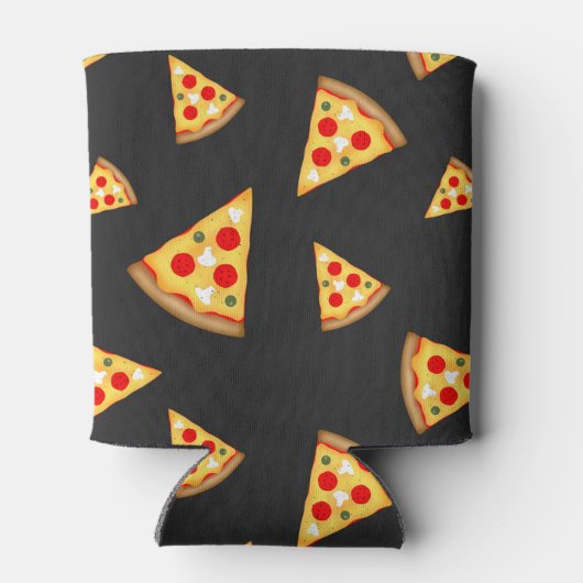 とおもしろいのピザクールスライスは、モノグラムをパターン化する 缶クーラー (裏面)