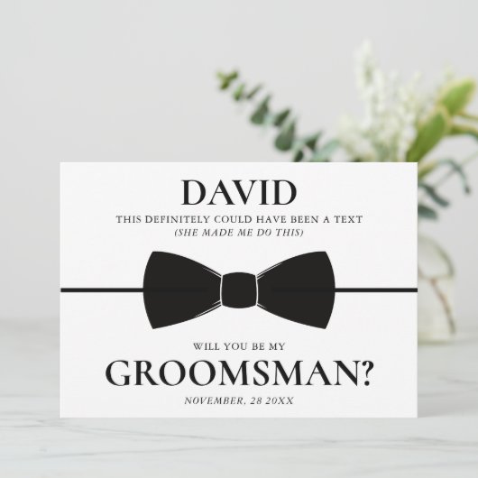 とおもしろいエレガントカスタムGroomsman Proposal Card 招待状 (スタンド正面)