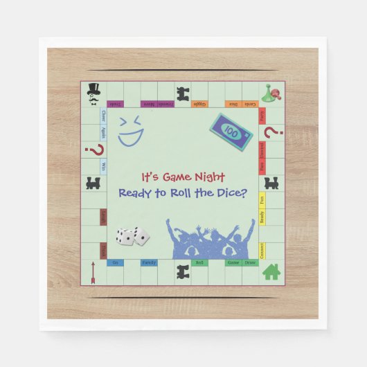 とおもしろいカジュアルボードゲームナイトパーティーナプキンス スタンダードランチョンナプキン (正面)