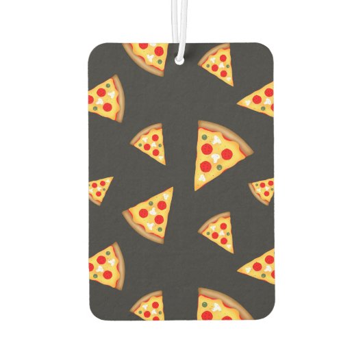 とおもしろいカッコいいピザのスライスはモノグラムのパターン カーエアーフレッシュナー (裏面)