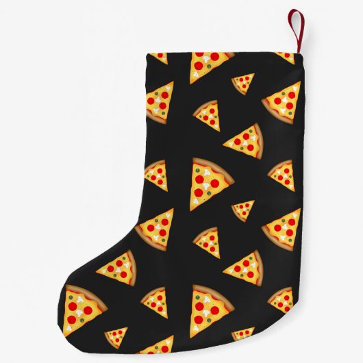とおもしろいカッコいいピザのスライスはモノグラムのパターン スモールクリスマスストッキング (裏面)