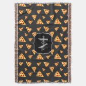 とおもしろいカッコいいピザのスライスはモノグラムのパターン スローブランケット (正面縦)