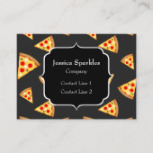 とおもしろいカッコいいピザのスライスはモノグラムのパターン 名刺 (正面)