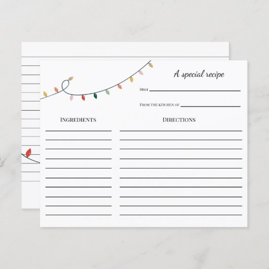 とおもしろいカラフルクリスマスレシピカード (正面/裏面)