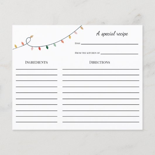 とおもしろいカラフルクリスマスレシピカード (正面)