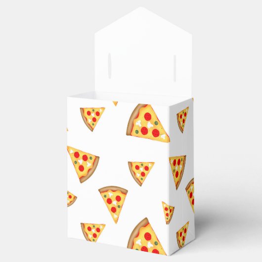 とおもしろいクールピザのスライスのパターンMonogram白 フェイバーボックス (オープン)