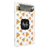 とおもしろいクールピザのスライスのパターンMonogram白 ミニクリップボード (アングル)