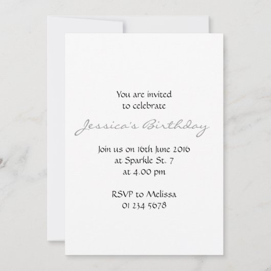 とおもしろいクールピザのスライスのパターンMonogram白 招待状 (裏面)