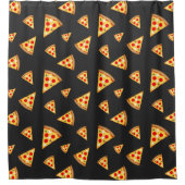 とおもしろいクールピザのスライスはダークグレーのパターン シャワーカーテン (正面)