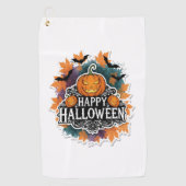 とおもしろいハロワ不気味イン引用文幸せ ゴルフタオル (正面)