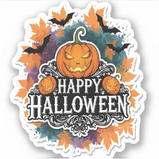 とおもしろいハロワ不気味イン引用文幸せ シール (正面)