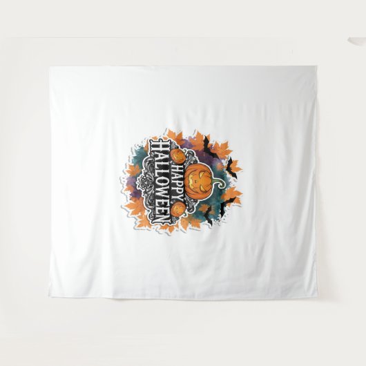 とおもしろいハロワ不気味イン引用文幸せ タペストリー (正面(横))