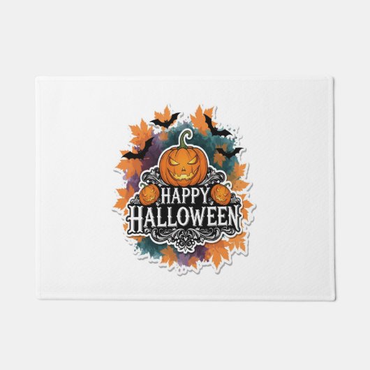 とおもしろいハロワ不気味イン引用文幸せ ドアマット (正面)