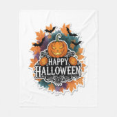 とおもしろいハロワ不気味イン引用文幸せ フリースブランケット (正面)