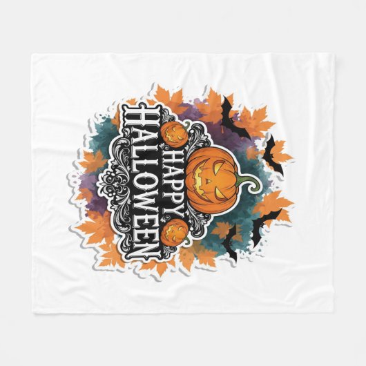 とおもしろいハロワ不気味イン引用文幸せ フリースブランケット (正面(横))