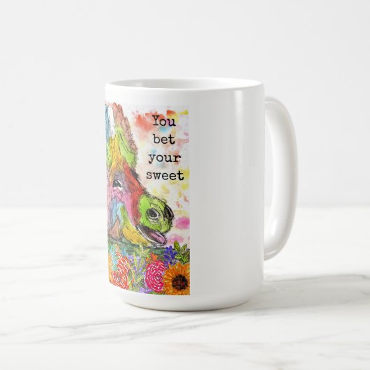 とおもしろいDonkey Mugカラフル with Words コーヒーマグカップ (正面右)