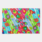 とお洒落ぽっカラフルぽい花キッチンタオル キッチンタオル (横)