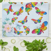 とお洒落蝶カラフル品揃え キッチンタオル (折り畳み)