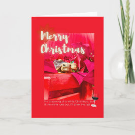 とかわいおもしろいいワインのクリスマス引用文と亀 カード