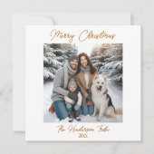 とかわいらしシンプルな金ゴールド家族の写真クリスマス シーズンカード (正面)