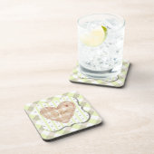 とかわいらしハートパタユニークーンの影付けタータンチェック コースター (右側)