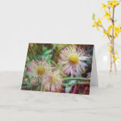 とかわいらしピンク カード (黄色い花)