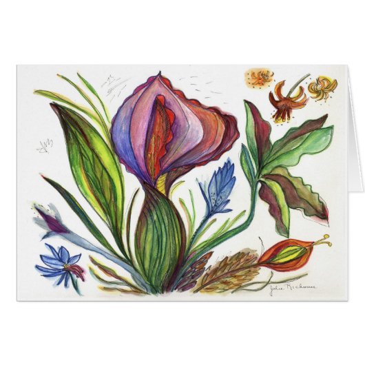 とがった花の絵画 (正面横)