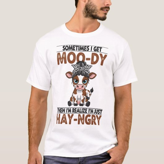 ときどき牛モードになる干草を食べた牛 Tシャツ (正面)