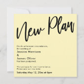 ときに私たちは黄色の延期されたカードをハグ結婚できる 招待状 (裏面)