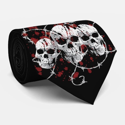 とげがあるスカル ネクタイ (ロール)
