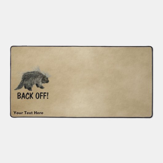 とげだらけのポーキー – バックオフ デスクマット (正面)