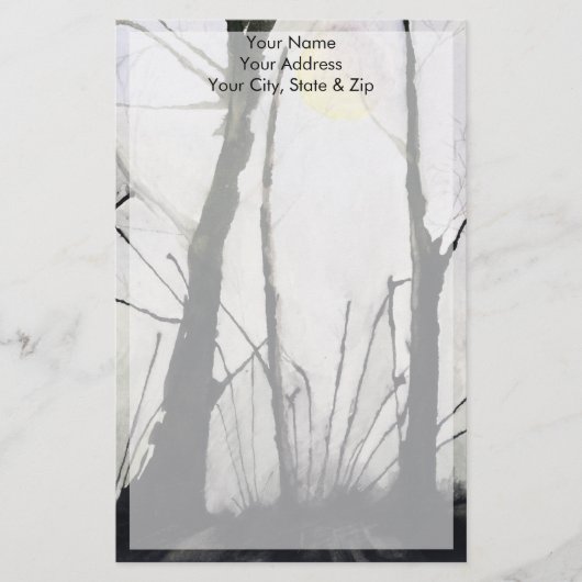 とげだらけの木と満月 便箋 (正面)