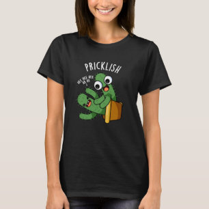 とげとげしくて面白いサボテンのダジャレ 暗い背景 Tシャツ