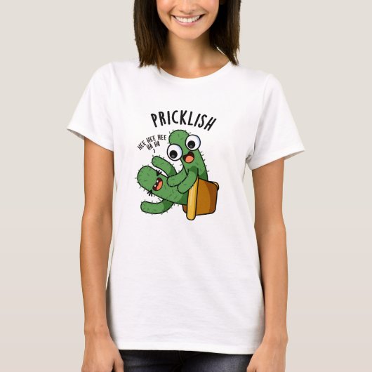 とげとげしくて面白いサボテンのダジャレ Tシャツ (正面)