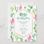 とげとげの双子ちゃん 1歳の誕生日おめでとう 招待状 (正面)