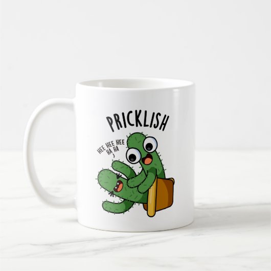 とげとげ面白いサボテンのダジャレ コーヒーマグカップ (左)