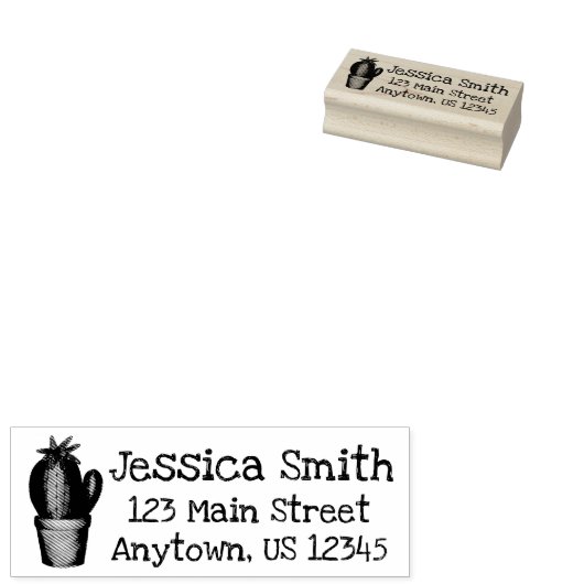 とげのあるサボテンの鉢植えアドパーソナライズされたレス ラバースタンプ (押印)