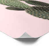 とげのあるナシのサボテンとピンク ポスター (角)