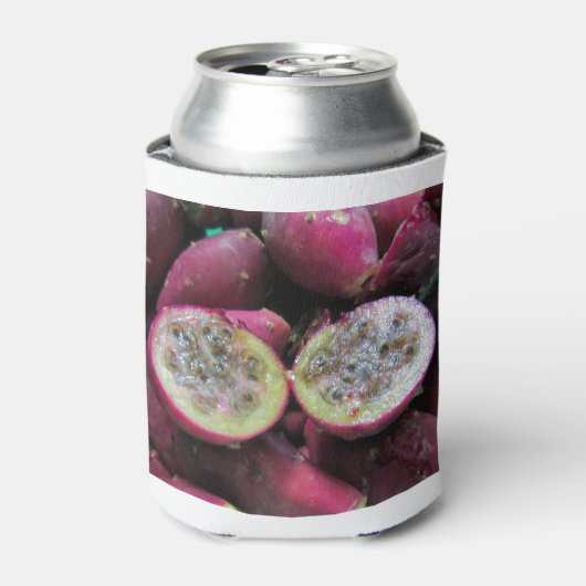 とげのあるナシのサボテンの果実と種子 缶クーラー (缶正面)