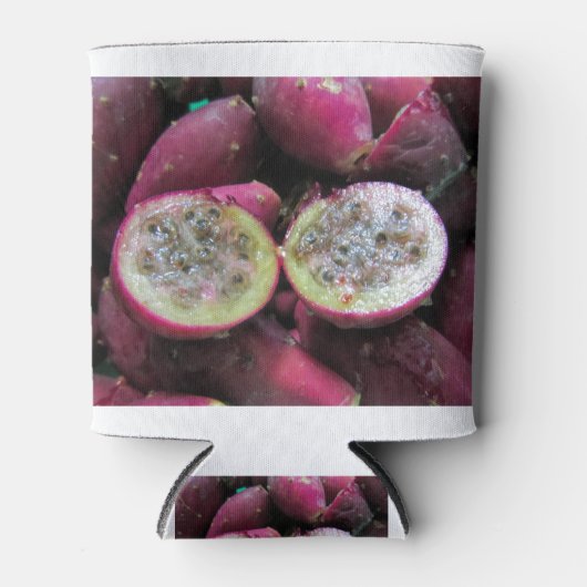 とげのあるナシのサボテンの果実と種子 缶クーラー (正面)