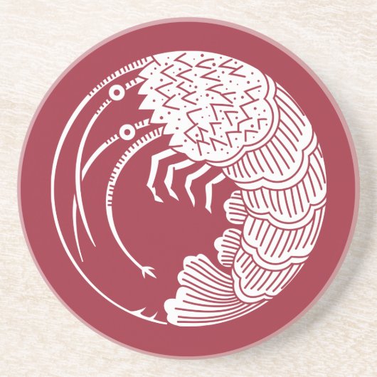 とげのあるロブスター円 コースター (正面)