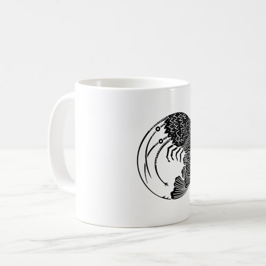 とげのあるロブスター円 コーヒーマグカップ (正面左)